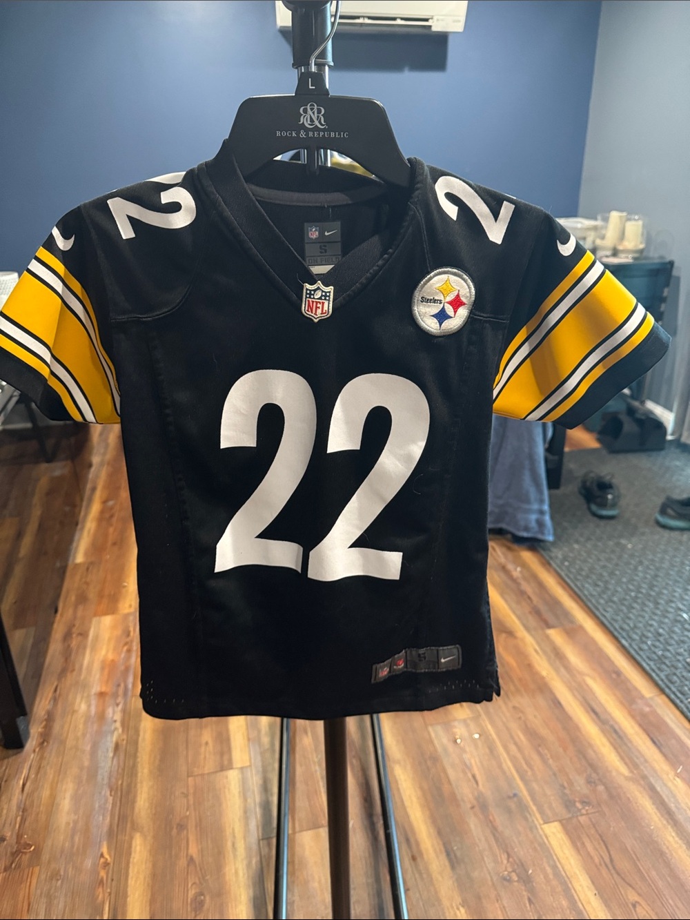 NFL Pittsburgh Steelers #22 Black and Yellow Kids Jersey